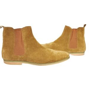 Mylo Handmade Suede  Chelsea Boots Mens Ankle Boot Tan Beige Size 46/ US 13